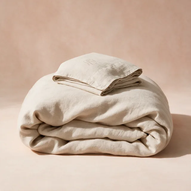 A linen duvet cover