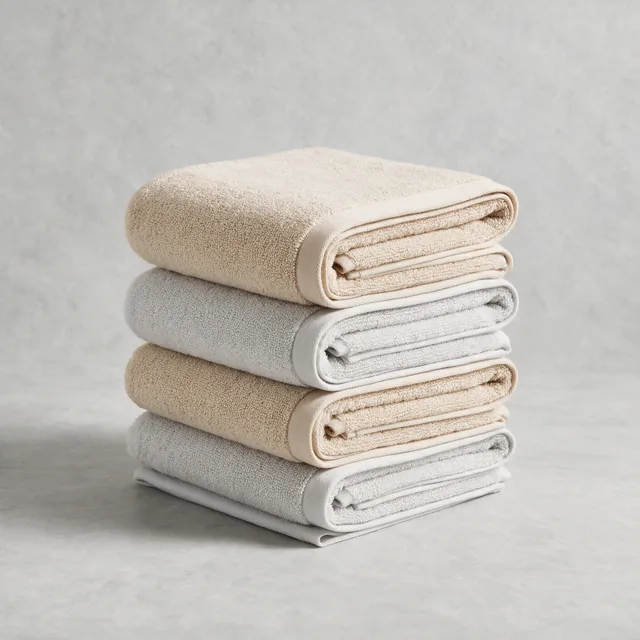 A stack of thick folded cotton towels