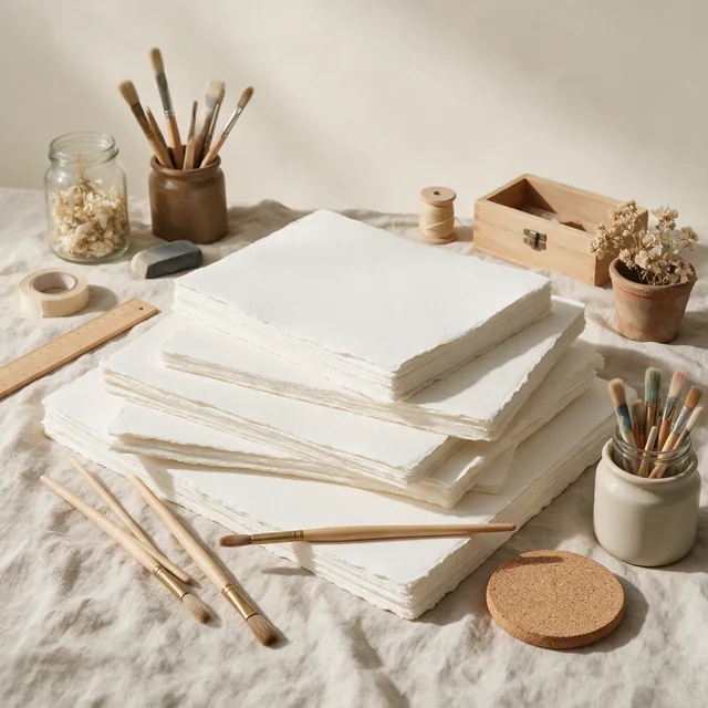 A closed block of heavyweight watercolor paper