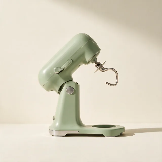 A sage stand mixer with the head tilted back