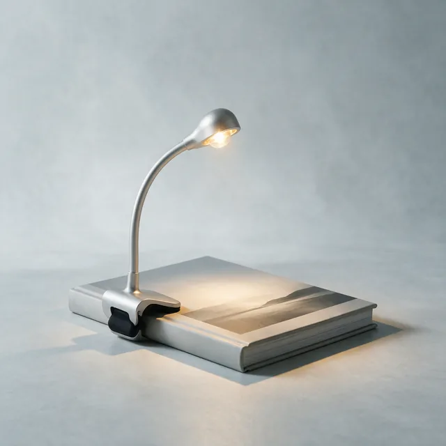 A clip on book light warm